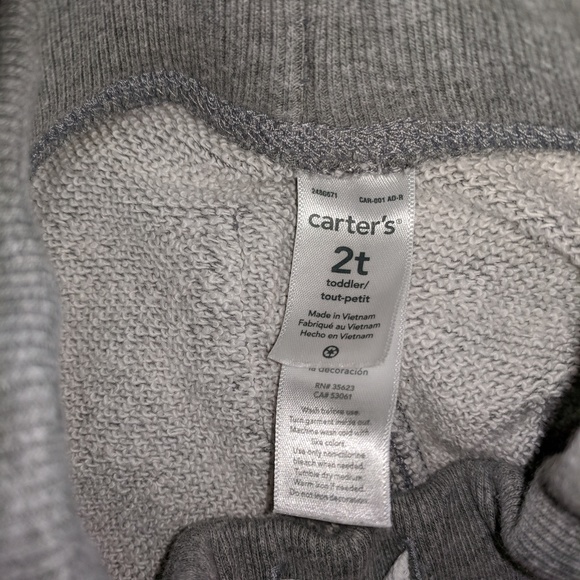 Carter's banded bottom side stripe sweatpants 2T - Picture 3 of 3